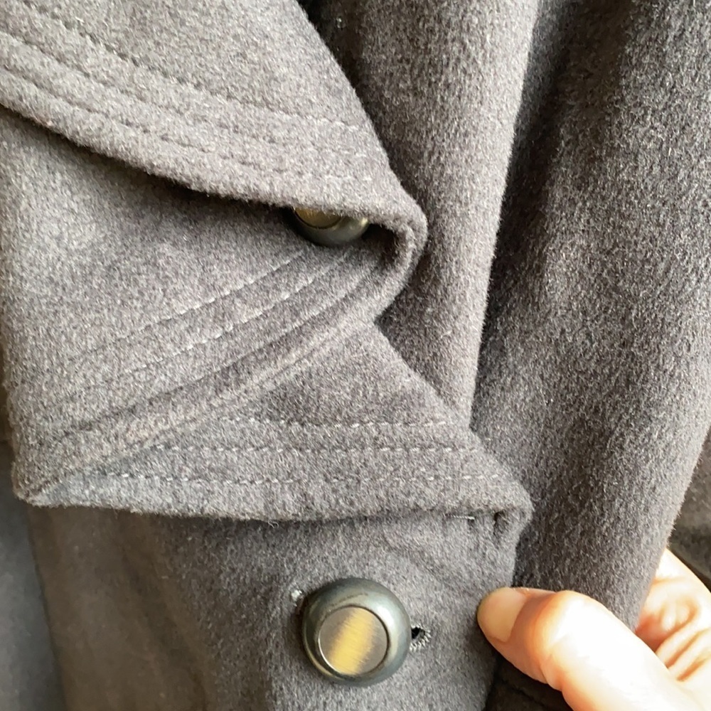❄️ Gray Wool Blend Wrap Coat - Picture 5 of 15